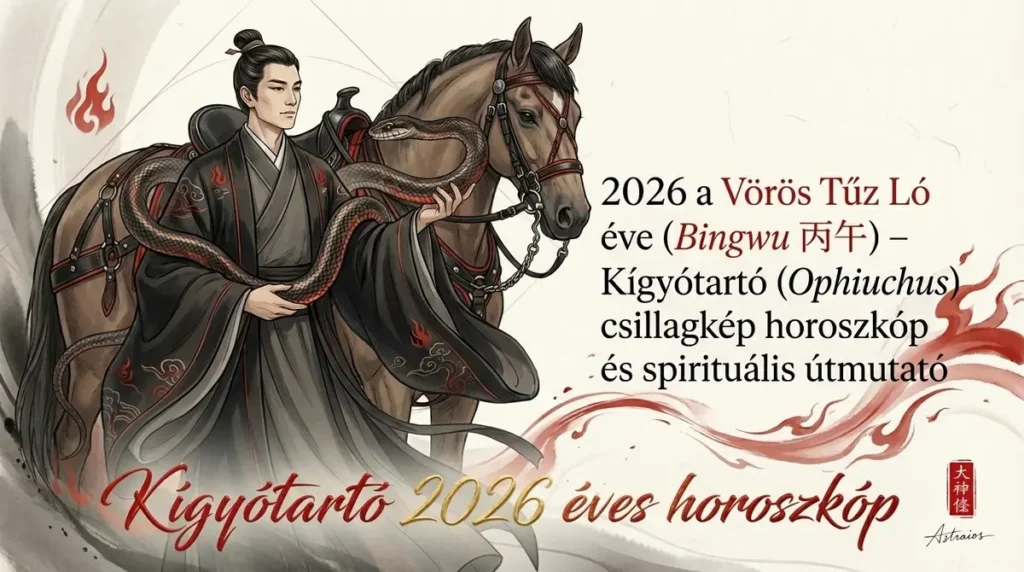 Kígyótartó éves horoszkóp 2026 - ez a Kígyótartó (Ophiuchus) csillagjegy horoszkópja a 2026 Tűz Ló évére